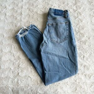 Abercrombie Jeans Womens 26 Blue Ankle Straight Ultra High Rise Distressed Med